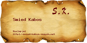 Smied Kabos névjegykártya